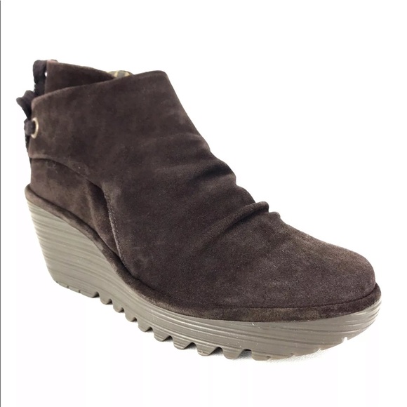 fly london suede ruched ankle boots